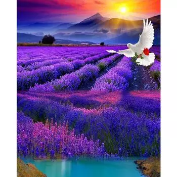 Полный 5D Diy Алмазная картина Лаванда Алмазная вышивка Полный лежал вышивка крестом Домашний декор Подарок ручной работы 20x30cm