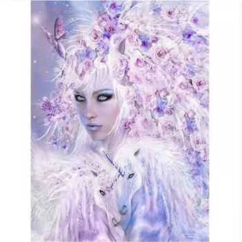 Полный 5D Diy Алмазная картина Леди Снега Вышивка Крестом Домашний Декор Ручной Подарок 25x30cm