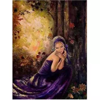 Полный 5D Diy Алмазная картина Лесная девушка картина маслом Вышивка крестом Домашний декор ручной работы 25x30cm