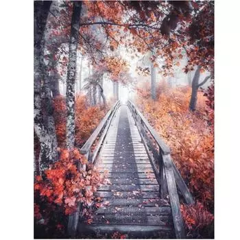 Полный 5D Diy Алмазная картина Лесной мост Мозаика Вышивка Крестом Домашний декор Ручной подарок 20X25CM