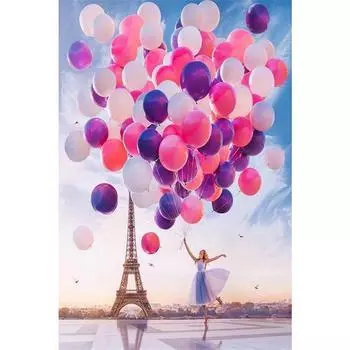 Полный 5D Diy Алмазная картина Летающие разноцветные воздушные шары Вышивка крестом Домашний декор Подарок ручной работы 25x30cm