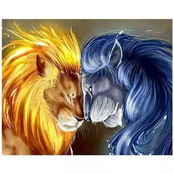 Полный 5D Diy Алмазная картина Лев дуэль Алмазная вышивка Крестом Домашний декор Подарок ручной работы 25x30cm