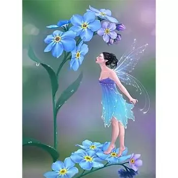 Полный 5D DIY Алмазная картина Лист лотоса Фея Алмазная вышивка Мозаика Наборы вышивки крестом Домашний Декор Подарки ручной работы Round 20x30cm