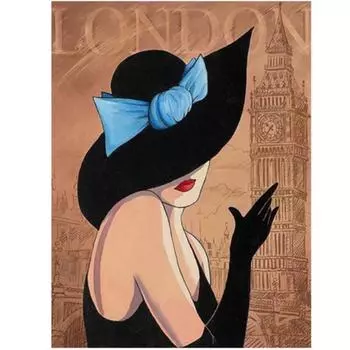 Полный 5D Diy Алмазная картина Лондонская девушка Вышивка крестиком Домашний декор Подарок ручной работы 25x30cm
