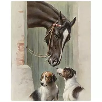Полный 5D Diy Алмазная картина Лошадь и собака Алмазная вышивка Крестом Домашний декор Подарок ручной работы 25x30cm
