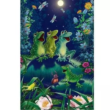 Полный 5D Diy Алмазная картина Лягушка вечеринка Вышивка Крестом Домашний Декор Ручной Подарок 25x30cm