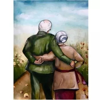 Полный 5D Diy Алмазная картина Любящая старая пара Мозаика Вышивка Крестом Домашний декор Ручная работа 25x30cm