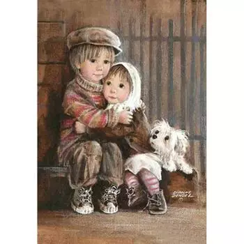 Полный 5D Diy Алмазная картина Мальчик и девочка Вышивка Крестом Домашний декор Ручной подарок Подарок 20X25CM