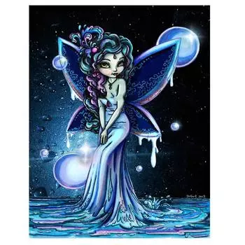 Полный 5D Diy Алмазная картина Маленькая девочка-эльф Вышивка крестиком Домашний декор Подарок ручной работы 25x30cm
