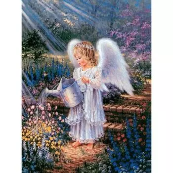Полный 5D Diy Алмазная картина Маленький ангел Алмазная вышивка Крест Стежок Главная Декор Ручной подарок 25x30cm