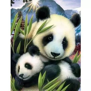 Полный 5D Diy Алмазная картина Мать Любовь Панда Вышивка Крестом Домашний Декор Ручной Подарок 25x30cm