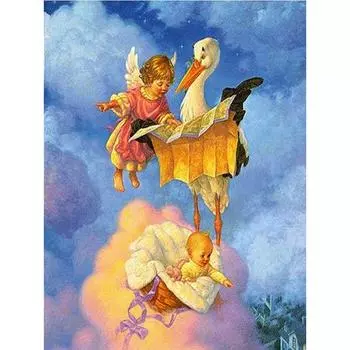 Полный 5D Diy Алмазная картина Мечтающий ребенок Алмазная вышивка Полный лежал вышивка крестом Домашний декор Подарок ручной работы 20x30cm