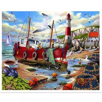 Полный 5D Diy Алмазная картина «Мель пляж» Вышивка крестиком Домашний декор Ручной подарок Подарок 25x30cm