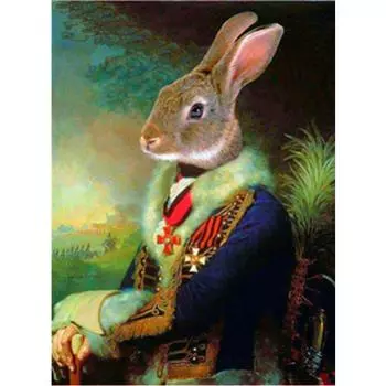 Полный 5D Diy Алмазная картина Меланхоличный кролик Вышивка Крестом Домашний декор Подарок ручной работы 20X25CM