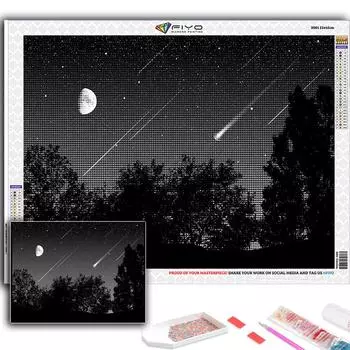 Полный 5D Diy Алмазная картина Метеоритный дождь 5D Алмазная картина Full Round 20X30CM