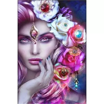 Полный 5D Diy Алмазная картина Межрасовая женщина Алмазная вышивка Крестом Домашний декор Ручная работа 25x30cm