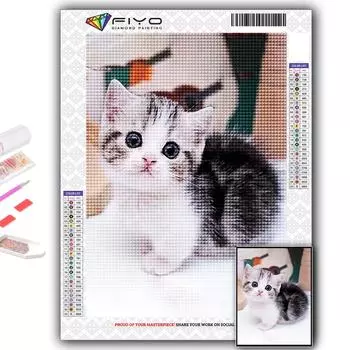 Полный 5D Diy Алмазная картина Милые маленькие животные Кошка, собака, Панда 5D Алмазная картина Full Round 20X30CM
