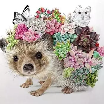 Полный 5D Diy Алмазная картина Милый Ежик Алмазная вышивка Крестом Домашний декор Подарок ручной работы 25x25cm