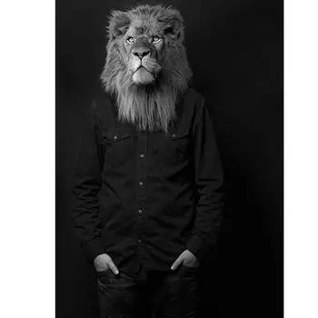 Полный 5D Diy Алмазная картина Мистер Лев Алмазная вышивка Полный лежал вышивка крестом Домашний декор Подарок ручной работы 20x30cm