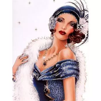 Полный 5D Diy Алмазная картина Модная женщина Вышивка Крестом Домашний декор Ручной подарок Подарок 20X25CM