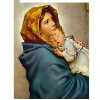 Полный 5D Diy Алмазная картина Молодая мама Мозаика Вышивка Крестом Домашний декор Ручной подарок 20X25CM