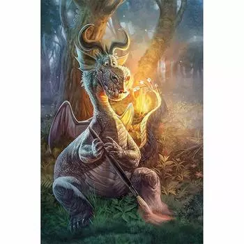 Полный 5D Diy Алмазная картина Монстр Дракон Лес Вышивка Крестом Домашний декор Подарок ручной работы 25x30cm