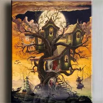 Полный 5D Diy Алмазная картина Мультфильм Дом на дереве Вышивка Крестом Домашний Декор Ручной Подарок 20X25CM