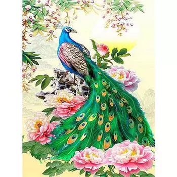 Полный 5D Diy Алмазная картина Мультфильм животных Павлин Вышивка Крестом Домашний декор Ручная работа 25x30cm