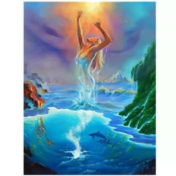 Полный 5D Diy Алмазная картина Мультфильм Речной Бог Вышивка Крестом Домашний Декор Ручной Подарок 25x30cm