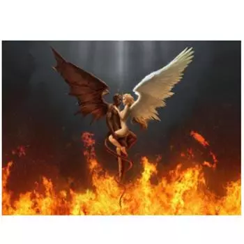 Полный 5D Diy Алмазная картина Мультфильм Ангел Пара Мозаика Вышивка Крестом Домашний Декор Ручной Работы 25x30cm