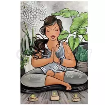 Полный 5D Diy Алмазная картина Мультфильм Женщина в молитве Вышивка Крестом Домашний декор Ручная работа 25x30cm