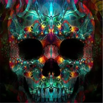 Полный 5D Diy Алмазная картина Мультфильм Страшный череп Вышивка Крестом Домашний Декор Подарок ручной работы 25x25cm