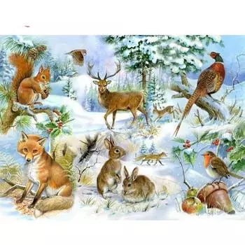 Полный 5D Diy Алмазная картина Мультфильм животных Парк Мозаика Вышивка Крестом Домашний декор Ручная работа 25x30cm