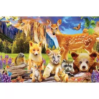 Полный 5D Diy Алмазная картина Мультфильм животных Парк Мозаика Вышивка Крестом Домашний декор Ручная работа 25x30cm