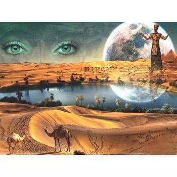 Полный 5D Diy Алмазная картина Мультфильм Египетская пустыня Вышивка Крестом Домашний декор Ручная работа 25x30cm