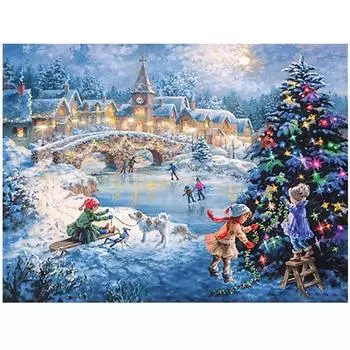 Полный 5D Diy Алмазная картина Мультфильм Рождественская мозаика Вышивка Крестом Домашний декор Ручная работа 25x30cm
