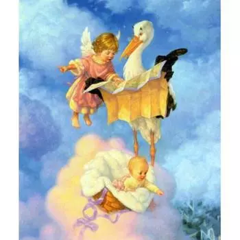 Полный 5D Diy Алмазная картина Мультфильм Ангел Алмазная вышивка Крест Стежок Главная Декор Ручной подарок 25x30cm