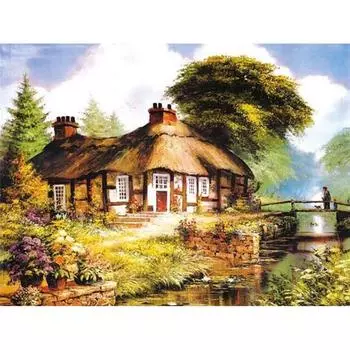 Полный 5D Diy Алмазная картина Мультфильм Пейзаж Дом Вышивка Крестом Домашний Декор Ручной Работы 25x30cm
