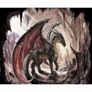 Полный 5D Diy Алмазная картина Мультфильм Злой Дракон Мозаика Вышивка Крестом Домашний Декор Ручной Работы 25x30cm