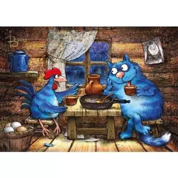 Полный 5D Diy Алмазная картина Мультфильм Кот Курица Вышивка Крестом Домашний Декор Ручной Подарок 25x30cm