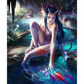 Полный 5D Diy Алмазная картина Мультфильм Девушка Мозаика Вышивка Крестом Домашний Декор Ручной Подарок 25x30cm