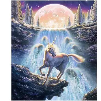 Полный 5D Diy Алмазная картина Мультфильм Единорог Мозаика Вышивка Крестом Домашний Декор Ручной Подарок 25x30cm