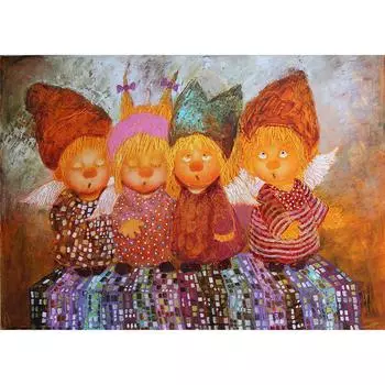 Полный 5D Diy Алмазная картина Мультфильм Маленькие ангелы Вышивка Крестом Домашний Декор Ручной Подарок 25x30cm
