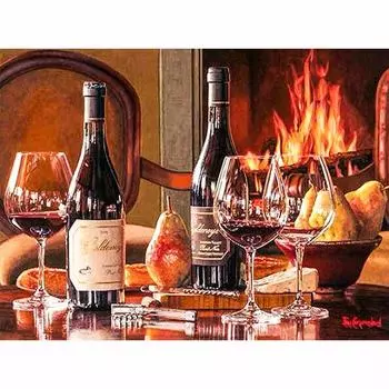 Полный 5D Diy Алмазная картина Мультфильм Красное вино Мозаика Вышивка Крестом Домашний декор Ручная работа 25x30cm
