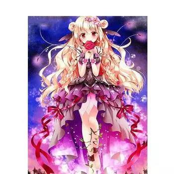 Полный 5D Diy Алмазная картина Мультфильм девушка Алмазная вышивка Крест Стежок Главная Декор Ручной подарок 20x30cm