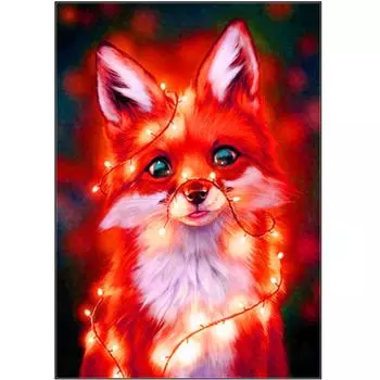 Полный 5D Diy Алмазная картина Мультфильм Красная лиса Вышивка Крестом Домашний декор Ручной подарок Подарок 25x30cm