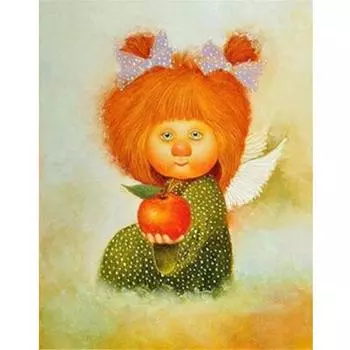 Полный 5D Diy Алмазная картина Мультфильм яблоко ребенок Вышивка крестом Домашний декор Ручной подарок 25x30cm