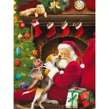 Полный 5D Diy Алмазная картина Мультфильм Санта-Клаус Вышивка Крестом Домашний Декор Ручной Подарок 25x30cm