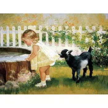 Полный 5D Diy Алмазная картина Мультфильм Маленькая девочка Мозаика Вышивка Крестом Домашний декор Ручная работа 25x30cm