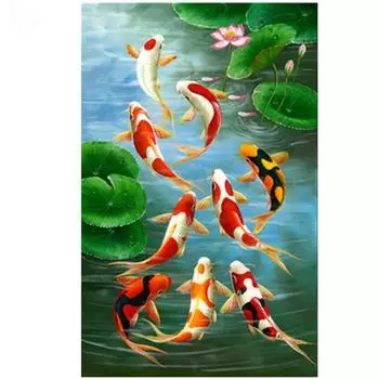 Полный 5D Diy Алмазная картина Мультфильм Рыба Алмазная вышивка Крест Стежок Главная Декор Ручной подарок 25x30cm